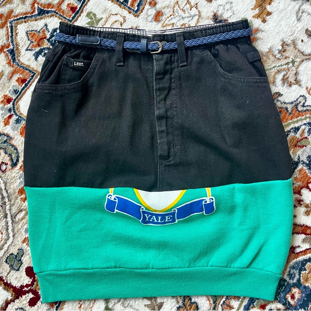 LEE Jeans Reconstructed Upcycled Yale Sweater Skirt Size 10 / 29” Waist